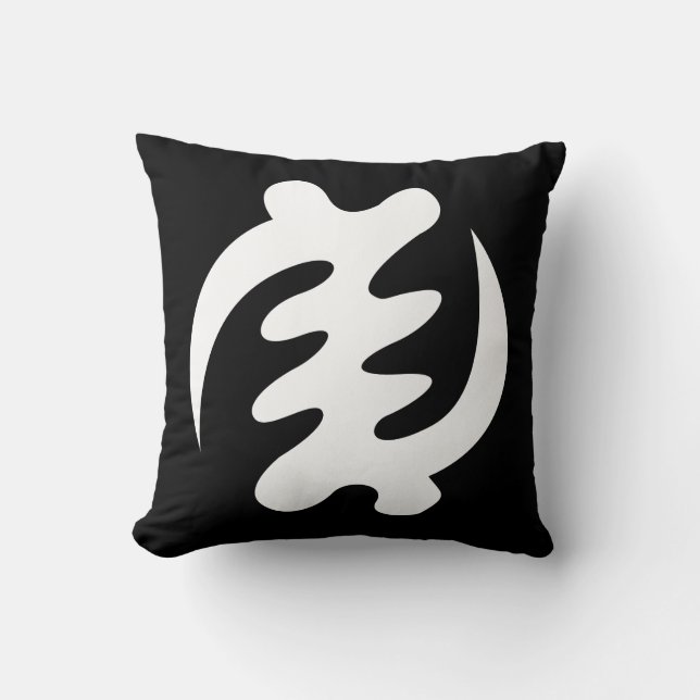 Gye Nyame | God is Supreme Symbol Throw Pillow (Front)