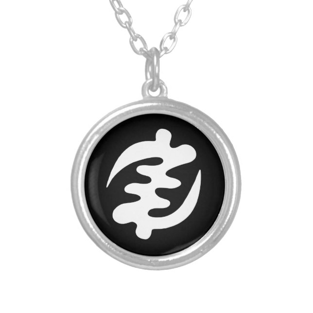 Gye Nyame Silver Plated Necklace (Front)