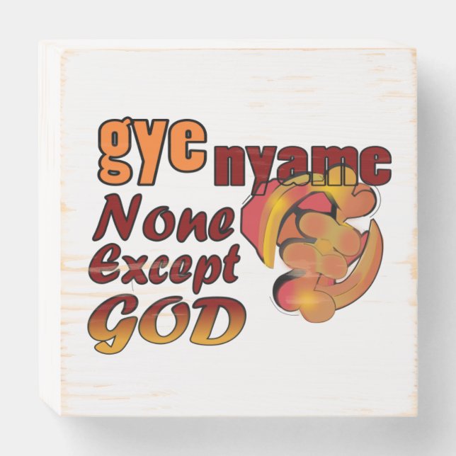 Gye Nyame Wood Box Sign (Front Horizontal)
