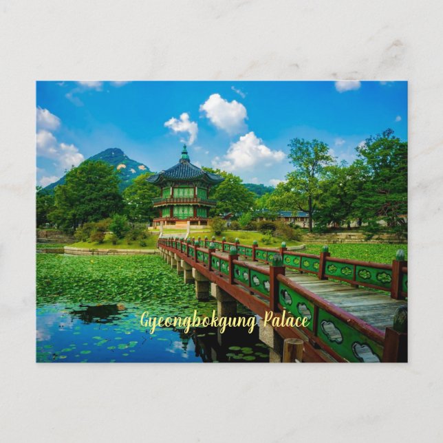 Gyeongbokgung Palace, labeled. Postcard (Front)