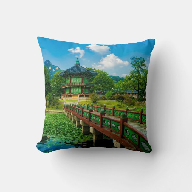 Gyeongbokgung Palace, South Korea Throw Pillow (Front)