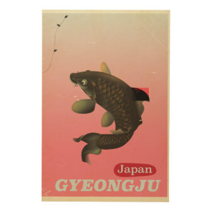 Gyeongju Korea vintage style travel poster