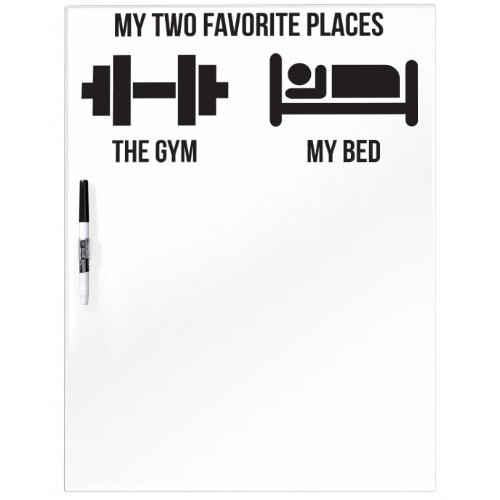 Gym and Bed _ Funny Cartoon Pictogram _ Novelty Dry_Erase Board