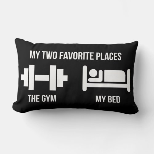 Gym and Bed _ Funny Cartoon Pictogram _ Novelty Lumbar Pillow