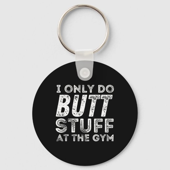 Gym And Bodybuilding Shirts Uni Workout - Black  Keychain (Front)