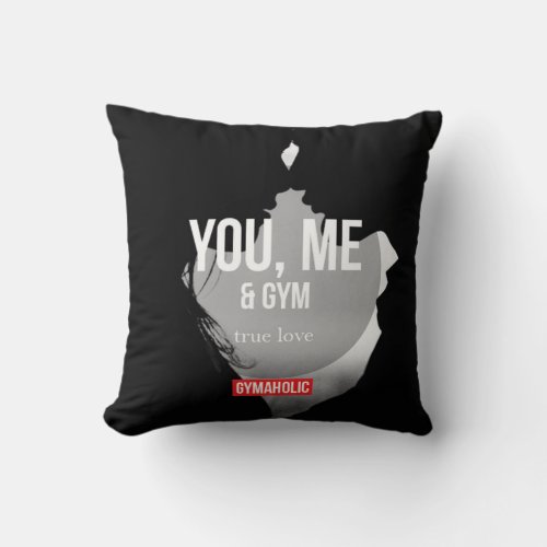 Gym and Fitness Motivation _ Bodybuilding Lifting Throw Pillow