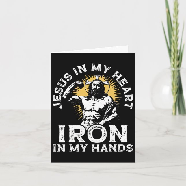 Gym And Jesus Christian Bodybuilder Religious Body Card (Front)