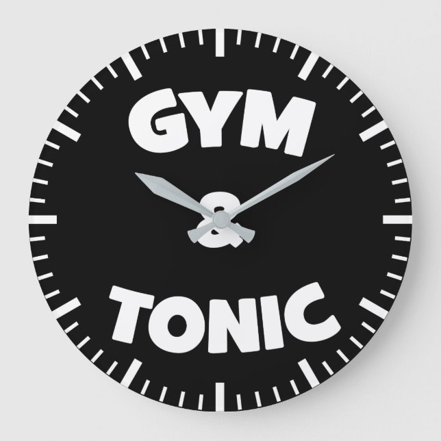 Gym and Tonic - Funny Novelty Workout Large Clock (Front)