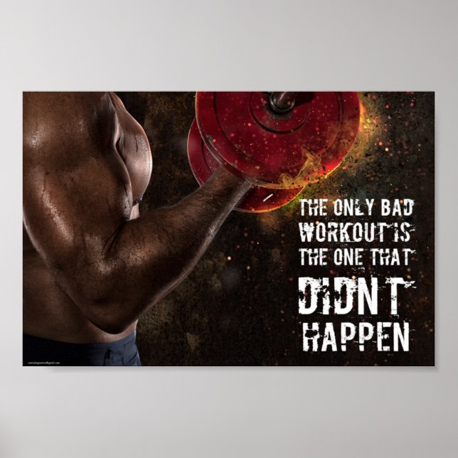 Gym Artwork Training Workout Motivation Quote Poster (Front)