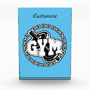Gym Barbell Logo Thunder_Cove Acrylic Award