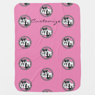 Gym Barbell Logo Thunder_Cove Baby Blanket
