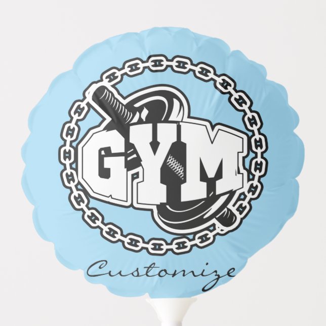 Gym Barbell Logo Thunder_Cove Balloon (Front)