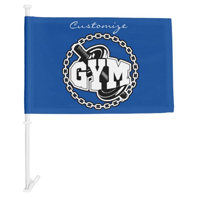 Gym Barbell Logo Thunder_Cove Car Flag (Front)