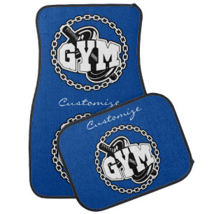 Gym Barbell Logo Thunder_Cove Car Floor Mat