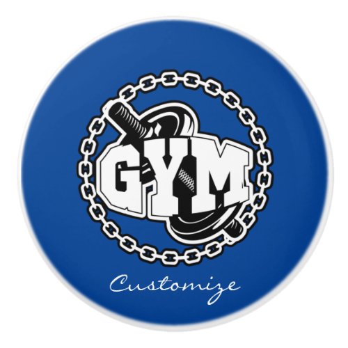 Gym Barbell Logo Thunder_Cove Ceramic Knob