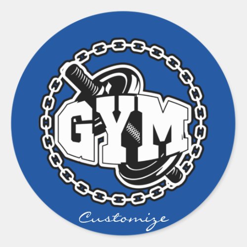 Gym Barbell Logo Thunder_Cove Classic Round Sticker
