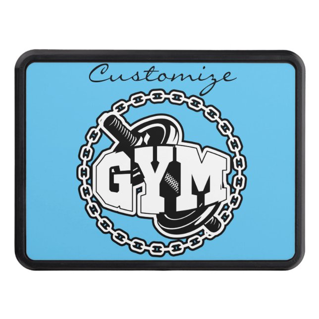 Gym Barbell Logo Thunder_Cove Hitch Cover (Front)