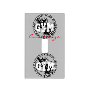 Gym Barbell Logo Thunder_Cove Light Switch Cover