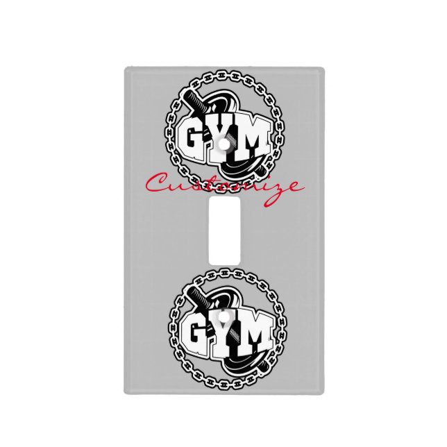 Gym Barbell Logo Thunder_Cove Light Switch Cover (Front)
