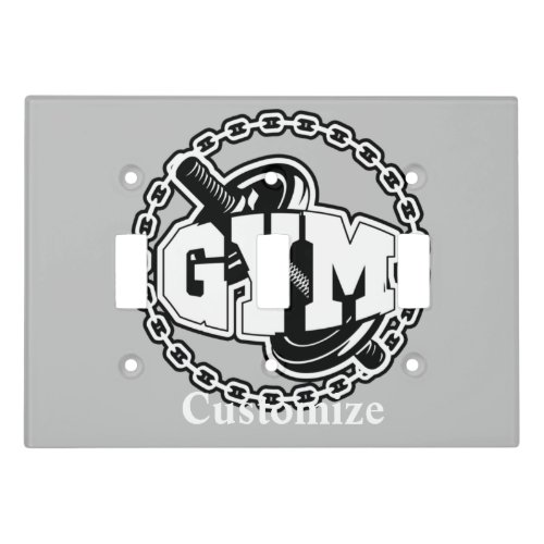 Gym Barbell Logo Thunder_Cove Light Switch Cover