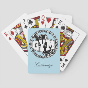 Gym Barbell Logo Thunder_Cove Poker Cards