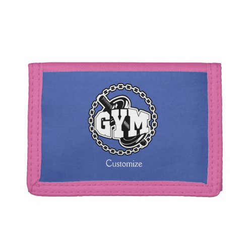 Gym Barbell Logo Thunder_Cove Trifold Wallet