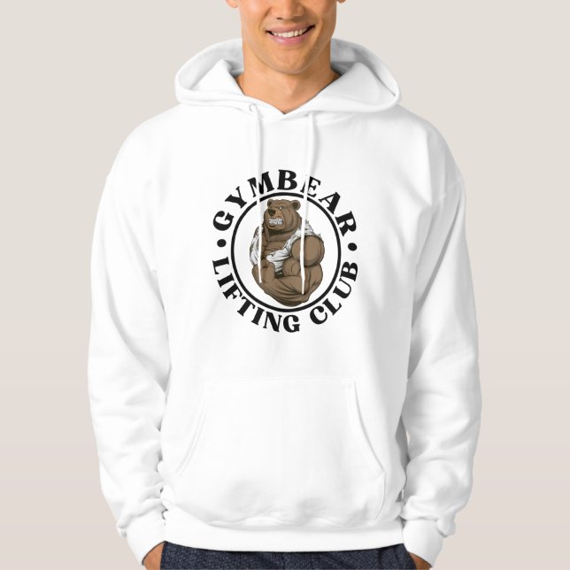 GYM BEAR LIFTING CLUB _Bodybuilding gym motivation Hoodie (Front)