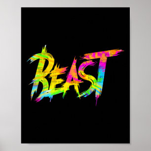Gym Beast Bodybuilding Workout Humor Tie Dye Weigh Poster