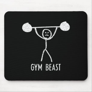 Gym Beast Funny Bodybuilding Exercise Fitness Work Mouse Pad