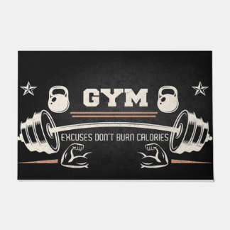 Gym Black doormat, Funny Fitness doormat