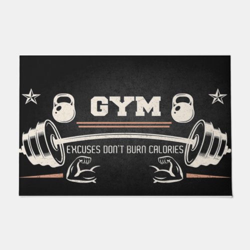 Gym Black doormat Funny Fitness doormat