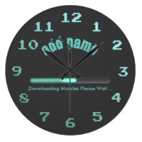 Gym Bodybuilder Loading Muscles Personalized Large Clock