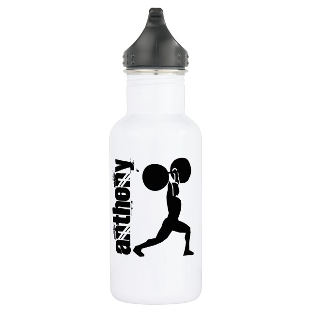Gym Bodybuilder Personalized Stainless Steel Water Bottle (Right)
