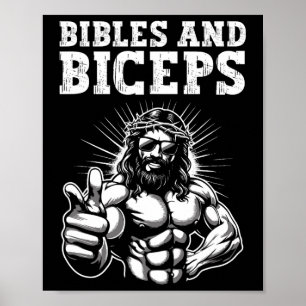 Gym Bodybuilding Fitness Humor Bibles And Biceps J Poster