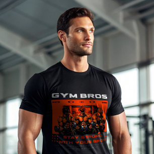 Gym Bros T-Shirt   Brotherhood Workout Motivation 