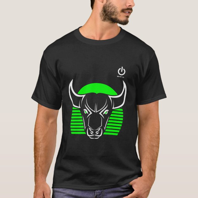 Gym Bull Head Green Gym Bodybuilding Fitness Train T-Shirt (Front)