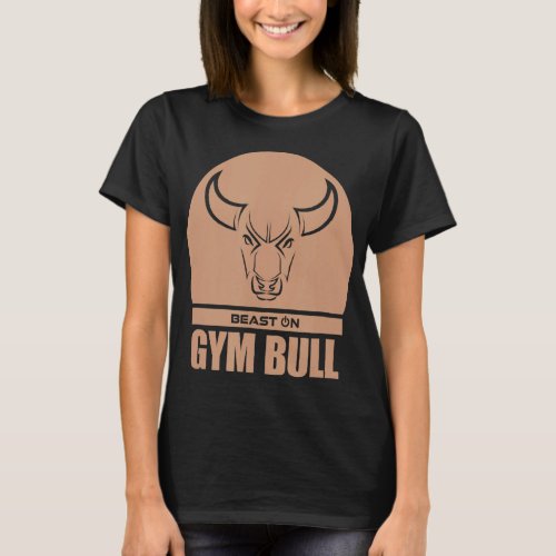 Gym Bulle Head Beast Beige Bodybuilding Gym Fitnes T_Shirt