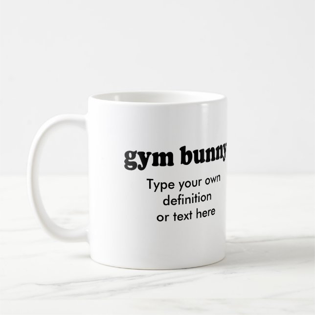 GYM BUNNY COFFEE MUG (Left)