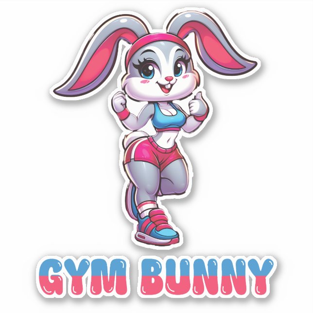 Gym Bunny Sticker (Front)