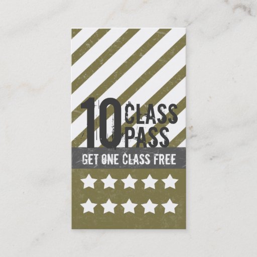 Customizable Gym Business Card 10 Class Pass Card