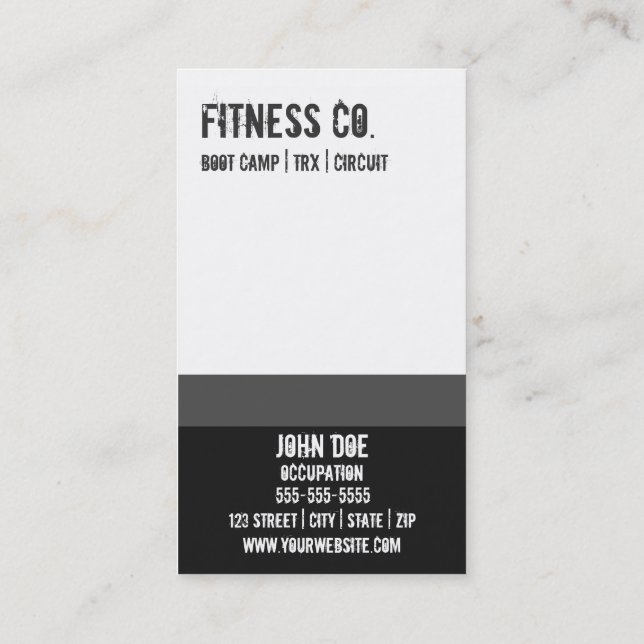 Gym Business Card 10 Class Pass Card (Back)