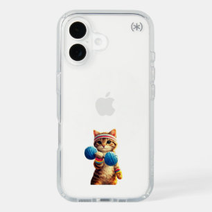 Gym Cat iPhone Case – Cute Weightlifting Cat