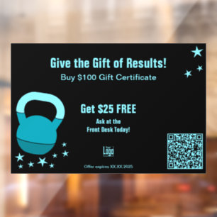 Gym Christmas Gift Results Certificate Promotion Window Cling