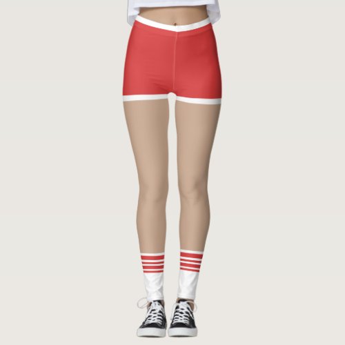 Gym Class Red Shorts With Socks Leggings