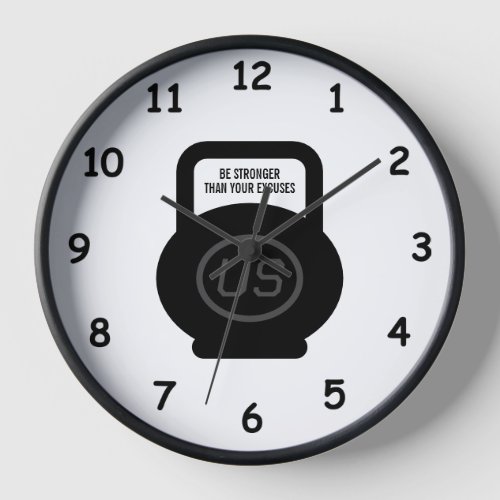 Gym clock with custom fitness quote and monogram