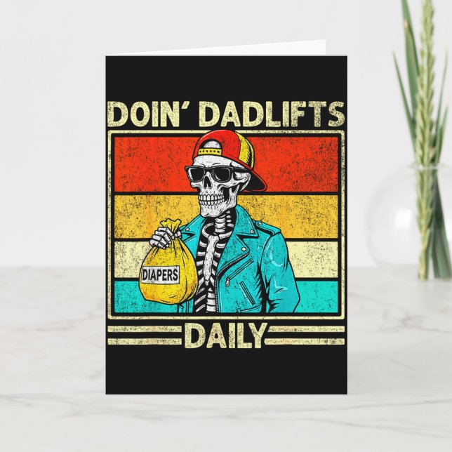 Gym Dad Doin' Dadlifts Daily Men Fathers Day Funny Card (Front)