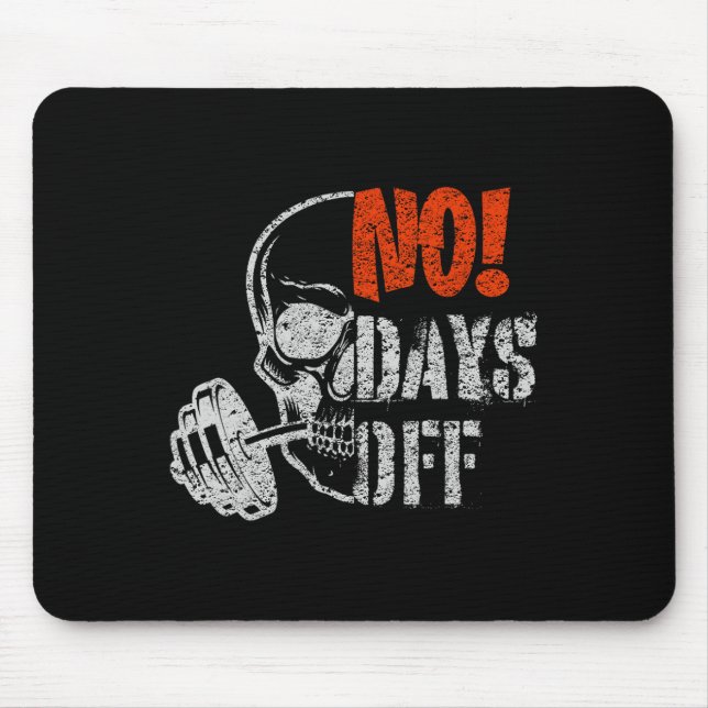 Gym Day Skull Weightlifting Gym Motivation And Fit Mouse Pad (Front)