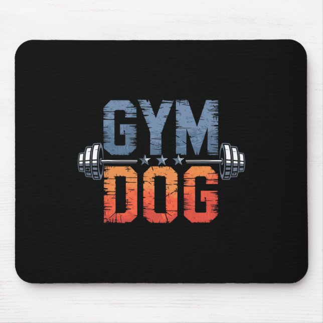 Gym Dog Meaning Gym Dog Costume Weight Lifting Gym Mouse Pad (Front)