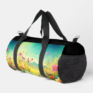 Gym & Duffel Bag with colorful meadow