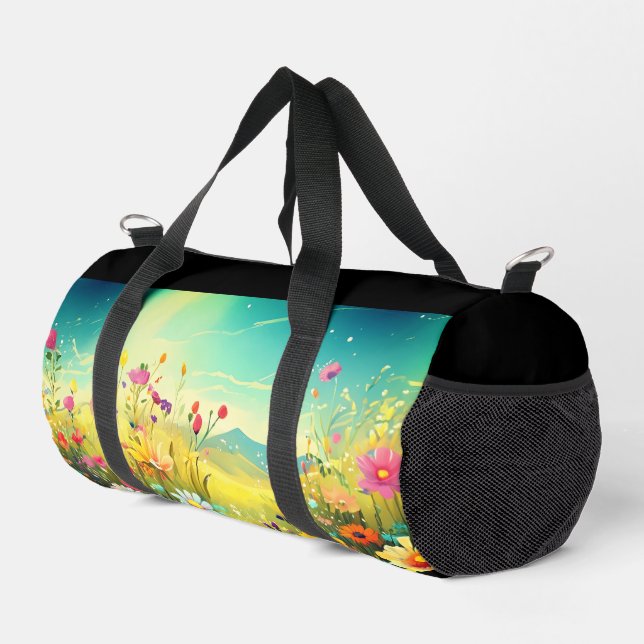Gym & Duffel Bag with colorful meadow (Right Corner)
